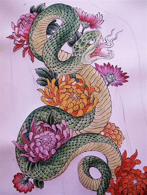 japanese snake drawing